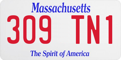 MA license plate 309TN1