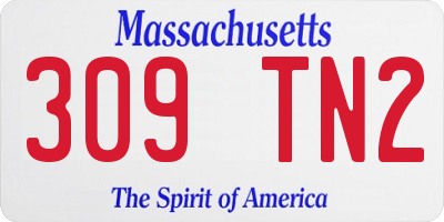 MA license plate 309TN2