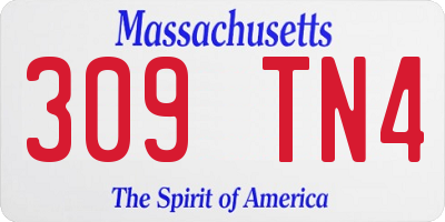 MA license plate 309TN4