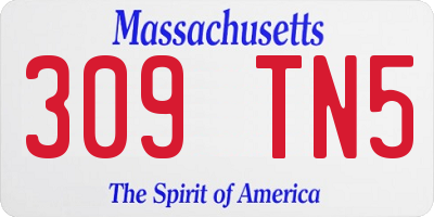 MA license plate 309TN5