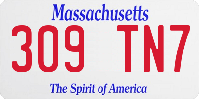 MA license plate 309TN7