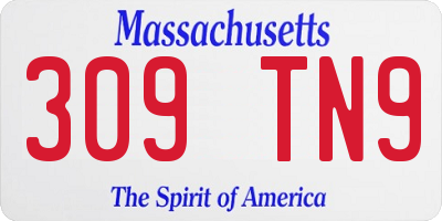MA license plate 309TN9