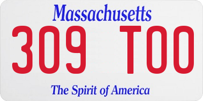 MA license plate 309TO0