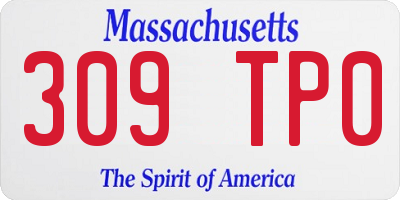 MA license plate 309TP0