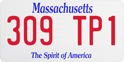 MA license plate 309TP1