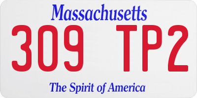 MA license plate 309TP2