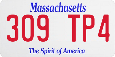 MA license plate 309TP4