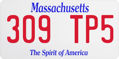 MA license plate 309TP5