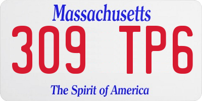 MA license plate 309TP6