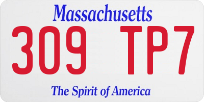 MA license plate 309TP7