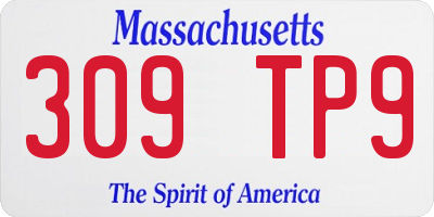 MA license plate 309TP9