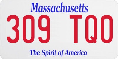 MA license plate 309TQ0