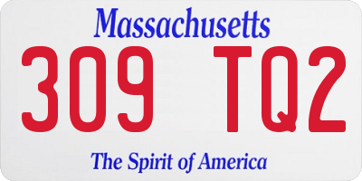 MA license plate 309TQ2