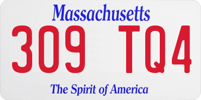 MA license plate 309TQ4