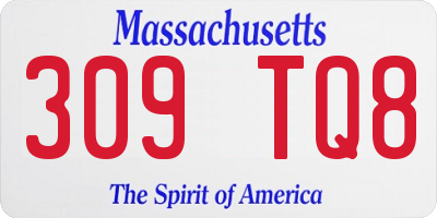 MA license plate 309TQ8