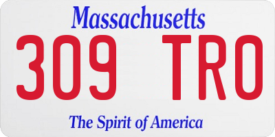 MA license plate 309TR0