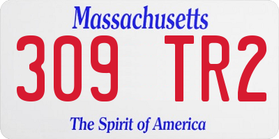MA license plate 309TR2