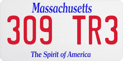 MA license plate 309TR3