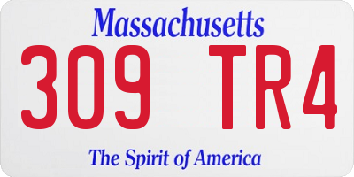 MA license plate 309TR4
