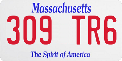 MA license plate 309TR6