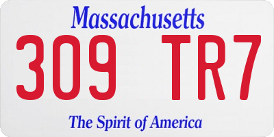 MA license plate 309TR7