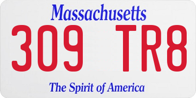 MA license plate 309TR8