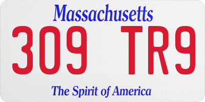 MA license plate 309TR9