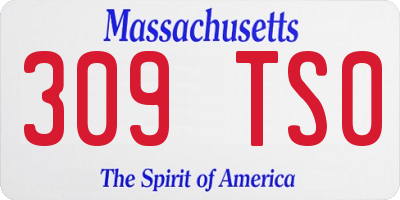MA license plate 309TS0