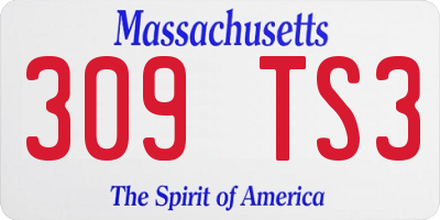 MA license plate 309TS3