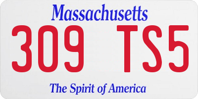 MA license plate 309TS5