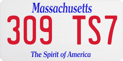MA license plate 309TS7