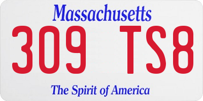 MA license plate 309TS8