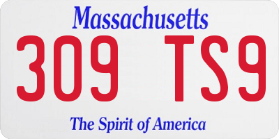 MA license plate 309TS9