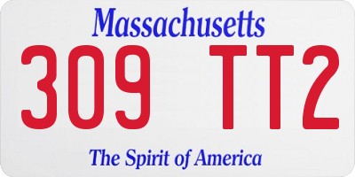 MA license plate 309TT2