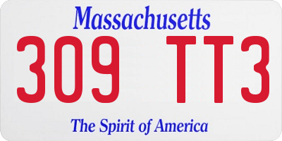 MA license plate 309TT3