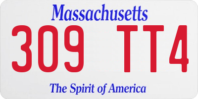 MA license plate 309TT4