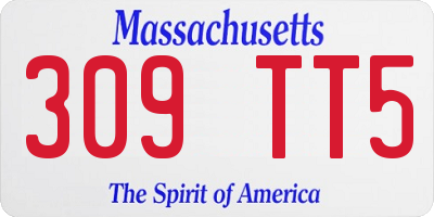 MA license plate 309TT5