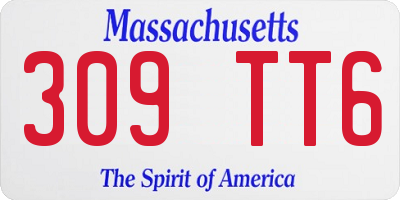 MA license plate 309TT6