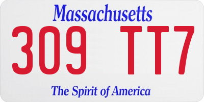 MA license plate 309TT7