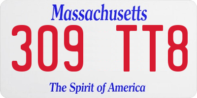 MA license plate 309TT8
