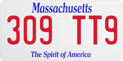 MA license plate 309TT9