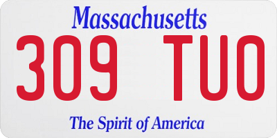 MA license plate 309TU0