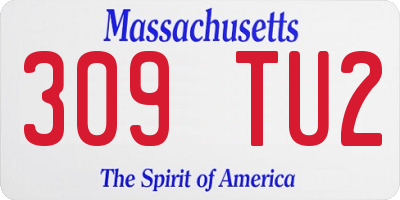 MA license plate 309TU2