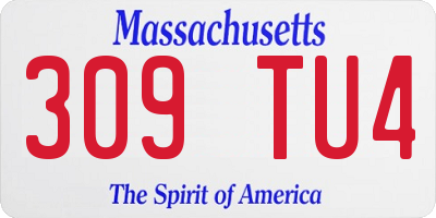 MA license plate 309TU4