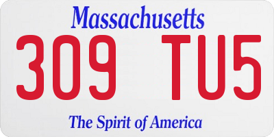 MA license plate 309TU5