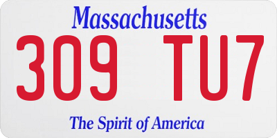 MA license plate 309TU7