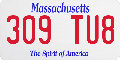 MA license plate 309TU8