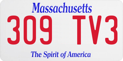 MA license plate 309TV3