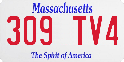 MA license plate 309TV4