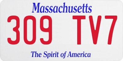 MA license plate 309TV7